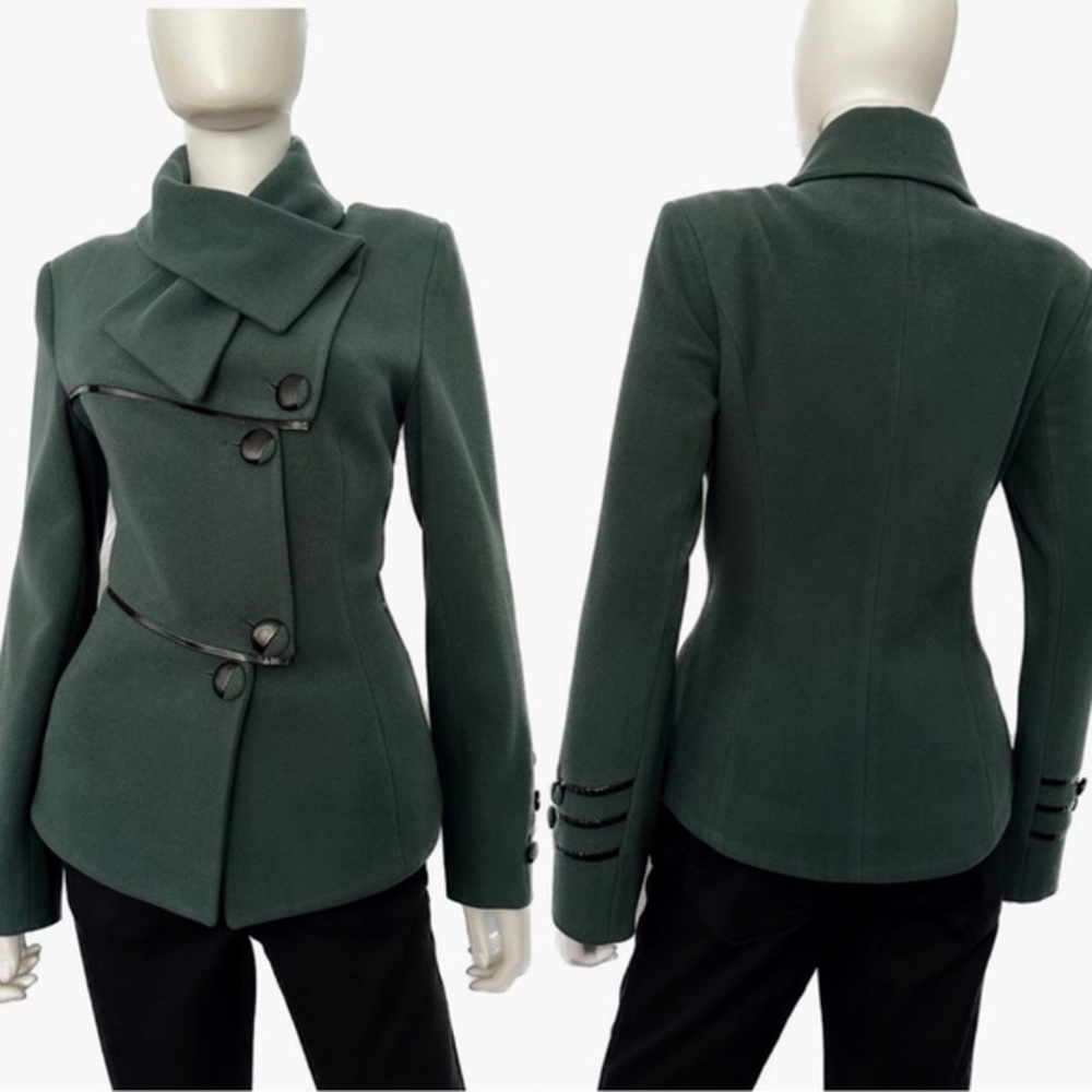 NEW WOMEN COAT WOOL BLEND ASYMMETRIC‎ BUTTONED FRONT JACKET LINED PEACOAT
